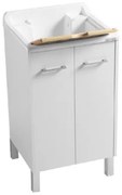 Colavene Domestica Mobile Lavatoio con vasca lavapanni e piedini Cm 50x45x86 Bianco