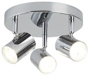 Plafoniera Contemporanea Rollo Acciaio Cromo Vetro Trasparente Led 11,5W 3000K