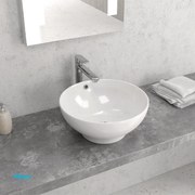 Lavabo D'Appoggio Da Diam.40,5 Cm Finitura Bianco Lucido