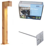 Lampada da esterno in alluminio con stampa legno, picchetto e pressacavo 65cm IP44 - Baleno