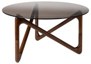 Tavolino da salotto rotondo marrone con piano in vetro ø 80 cm Naia – Dutchbone