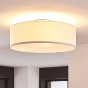 Plafoniera soffitto Sebatin Lindby, dimmerabile, Bianco / Opale, Camera da letto, Tessuto / Stoffa / Seta, Moderno, Plafoniera