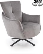 Poltrona relax Scampi girevole in tessuto grigio – 75x86x97 cm