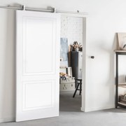 Porta scorrevole reversibile Clew in legno bianco, L 92.5 x H 211.5 cm, con binario Ermes