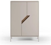 Cassettiera effetto rovere in colore crema-naturale 85x120x40 cm Lilou - Marckeric