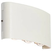 Lampada da parete per esterni bianca con LED 6 luci IP54 - Silly