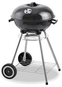 Barbecue a Carbone con Coperchio e Ruote EDM 73834 Nero Ferro Ø 44 x 70 cm