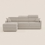 Miryam divano letto angolare compatto - poggiatesta reclinabili e penisola contenitore in tessuto smacchiabile T31