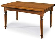 DYLAN - tavolo da pranzo allungabile in legno massello con gamba tornita cm 80 X 140/180/220