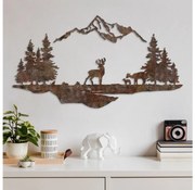 Decorazione da muro 2 pz 70x38 cm cervo metallo/marrone