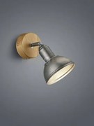 Delhi spot singolo cupola metallo acciaio antico e legno p. 20,5cm ...