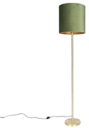 Lampada da terra ottone paralume verde 40cm - SIMPLO