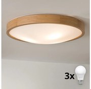 Brilagi - Lampada LED da soffitto CARVALHO SLIM 3xE27/60W/230V rovere Ø47 cm
