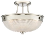 Lampadario Contemporaneo Mantle Vetro Nichel Lucido 2 Luci E27