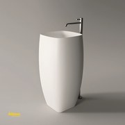 Alice Ceramica " Nur" Lavabo Freestanding Bianco Lucido con Scarico a Parete