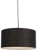 Lampada a sospensione moderna nera con paralume nero 50 cm - Combi 1