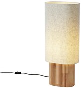 Lampada da tavolo Japandi in legno con paralume in lino 70 cm - Lamel