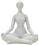 Donnina Yoga Silver CM 20,5X15,5X23 Elegante Decorazione