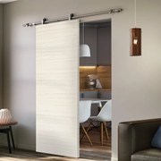 Porta scorrevole Oxford palissandro in mdf beige, L 93 x H 212 cm, con binario Toledo Reversibile