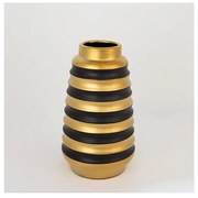 Vaso in ceramica 25x14 cm oro/nero