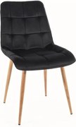Sedia Chic D in velluto nero/rovere Blu19