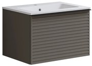 Mobile bagno sospeso con lavabo L 60 x H 40 cm grigio carbone 1 cassetto per vasca centrale Pixel