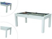 Tavolo trasformabile Biliardo e Ping pong L182 x l102 x H80 cm Bianco - HENK