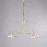 Lampadario inferro laccato avorio e decorazione effetto decapè con ...