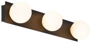 Applique da parete moderna nera 48 cm IP44 3 luci - Cederic