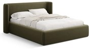 Letto matrimoniale imbottito verde con contenitore con rete inclusa 200x200 cm Jason – Windsor & Co Sofas