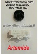 Artemide interruttore di ricambio per tolomeo versione con lampada 13W attacco G24d