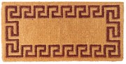 Zerbino Imperiale in Cocco Naturale con Cornice Grecata Marrone 45x90 cm – Made in India