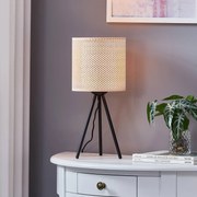 Lampada da tavolo Lindby Soula, Ø 20 cm, beige, plastica, E27