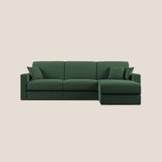 Best Divano letto angolare con penisola in tessuto smacchiabile QuickClean T08 verde 258 cm Destro (mat. 120x197)