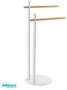 Piantana Porta Asciugamani Con Bracci In Bamboo Colore Bianco