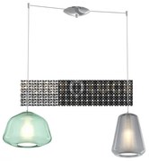 Sospensione cromo 2 luci spostabile vetri alpha ve + gamma am 1176c...