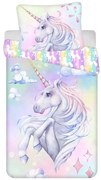 Biancheria da letto per bambini in cotone per letto singolo 140x200 cm Unicorn "Pastel Rainbow" - Jerry Fabrics