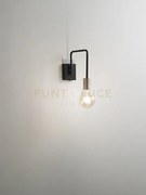Vector applique 1 luce in metallo verniciato nero finitura ottone a...