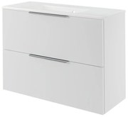 Mobile da bagno sotto lavabo Neo bianco laccato L 90 x H 64 x P 35 cm 2 cassetti, lavabo non incluso