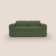 Kronos Divano con pouf estraibile poggiapiedi e poggiatesta reclinabili in morbida microfibra impermeabile T11 verde