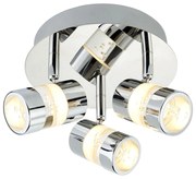 Plafoniera Contemporanea Bolle Acciaio Cromo Policarbonato Led 16W 3000K