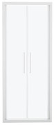 Porta doccia battente Record, L 77-81 cm x H 195 cm x SP 6 mm, profilo bianco, vetro smerigliato