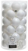 Palle di Natale Decoris Bianco Ø 6 cm (37 Pezzi)