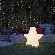 Lampada da terra a forma di stella di Natale bianca 60 cm con LED RGBW ricaricabile - Nova