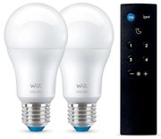 WiZ - Lampadine Smart Color 8,5W 806lm 2200-6500K RGB 2-pack E27 & Remote WiZ