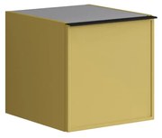 Struttura semi colonna da bagno Pixel 1 anta laccato opaco giallo sole L 40 x H 40 x P 45.5 cm