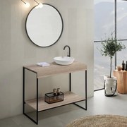 Mobile da bagno sotto lavabo Alec travertino L 80 x H 65 x P 48.5 cm, lavabo non incluso