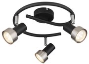 Globo 57917-3N - Faretto MASON 3xGU10/25W/230V nero/argento