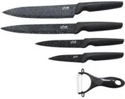 Set 4 coltelli e pelaverdure neri Caractere