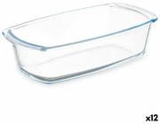 Teglia da Cucina Con manici Trasparente Vetro Borosilicato 1,6 L 27 x 7,2 x 14 cm (12 Unità)